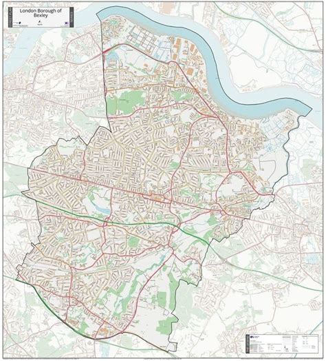 map of bexley|Street Map of Bexley Town Centre Greater London UK.